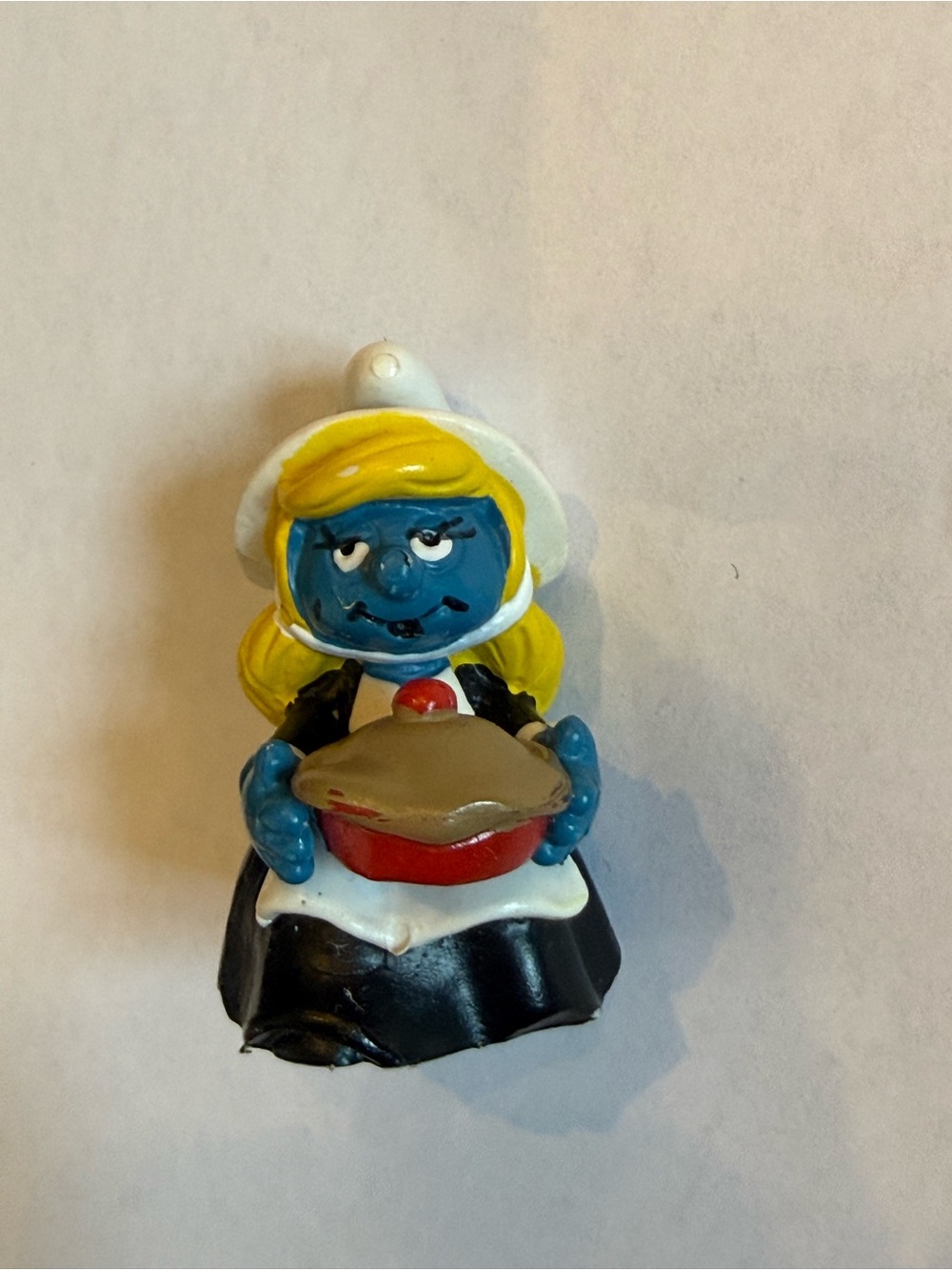 vintage 1982 Schleich Thanksgiving Smurfette figurine